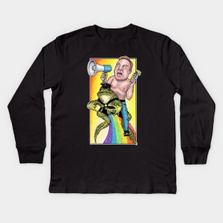 Alex Jones and His Magic Gay Frog Kids Long Sleeve T-Shirt